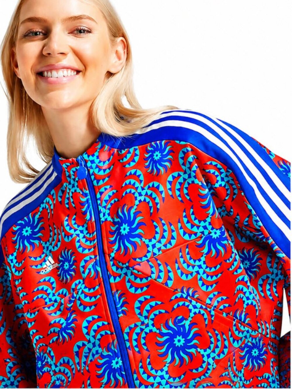 Adidas x FARM Rio Swirl Track Jacket Oversized Red Blue XS